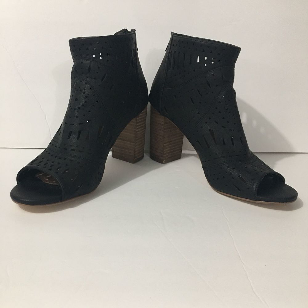 Restricted Peep Toe Platform Heel Ankle Boot, Sz 8